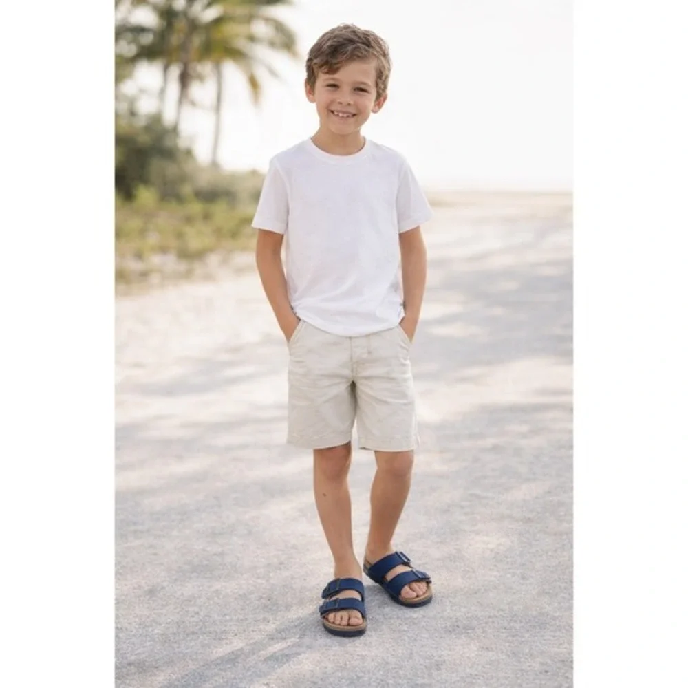 Lucky Brand Blanc Kids Sandals‎ Navy Blue  Suede Double Buckle Slides US 3